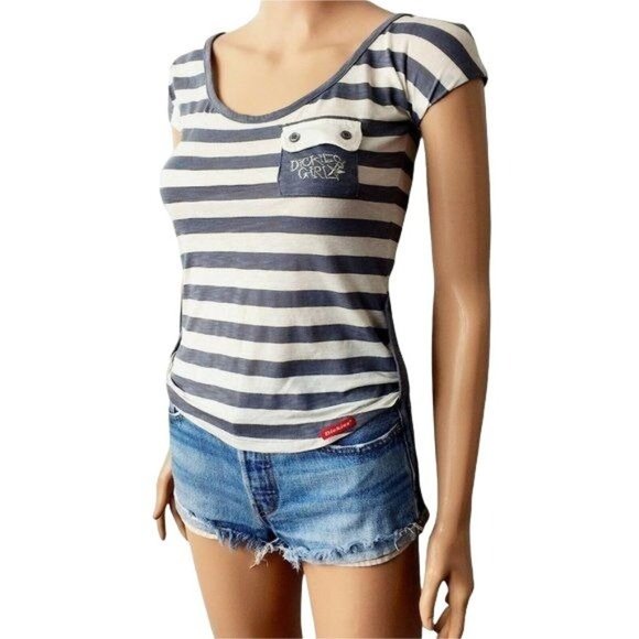 Urban Outifitters Tops - Dickies Girl Striped T Shirt Pocket Tee Basic Modern USA Trendy Cotton Womens XS